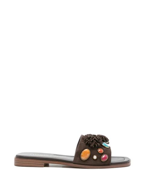 TWINSET embellished pompom sandals - Brown - zdjęcie produktu nr 1