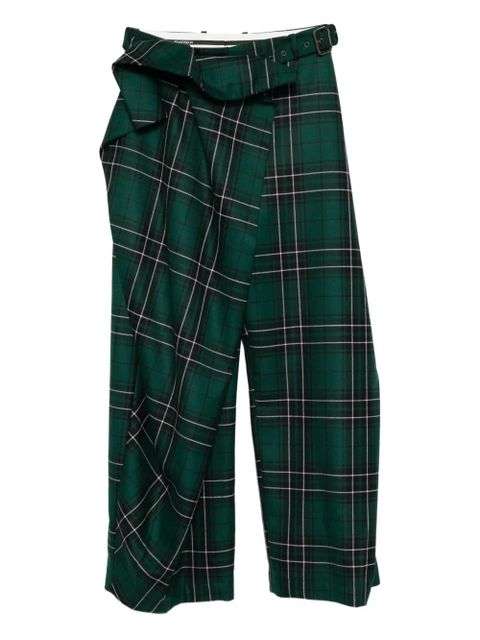 JW Anderson fold-over tartan trousers - Green - zdjęcie produktu nr 1