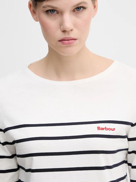 Barbour longsleeve bawełniany BRADLEY kolor beżowy LML0892