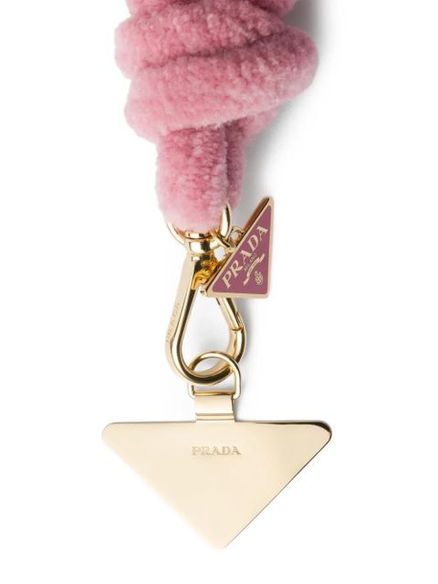 Prada triangle logo wool smartphone wrist strap - Pink - zdjęcie produktu nr 2