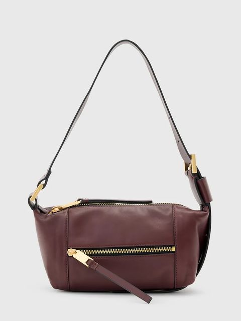 AllSaints torebka skórzana VEGA kolor czerwony W196XD - zdjęcie produktu nr 1