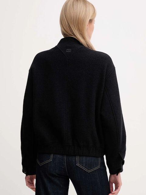 Tommy Hilfiger kurtka z dodatkiem wełny kolor czarny przejściowa WW0WW45724