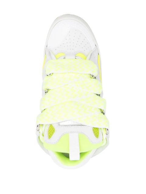 Lanvin Curb panelled lace-up sneakers - White