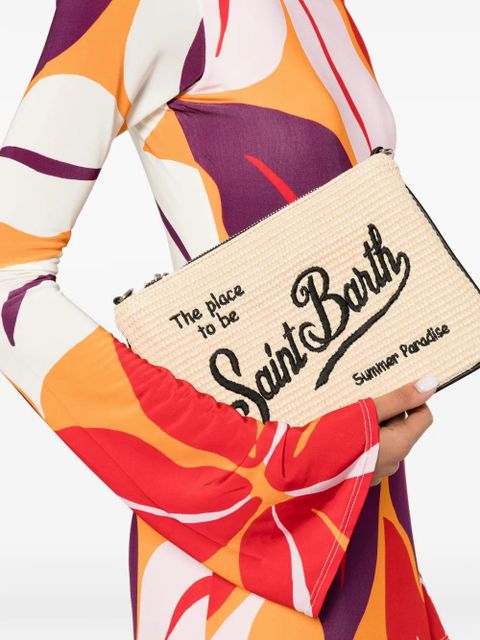 MC2 Saint Barth Parisienne logo-embroidered woven clutch bag - Neutrals - zdjęcie produktu nr 2