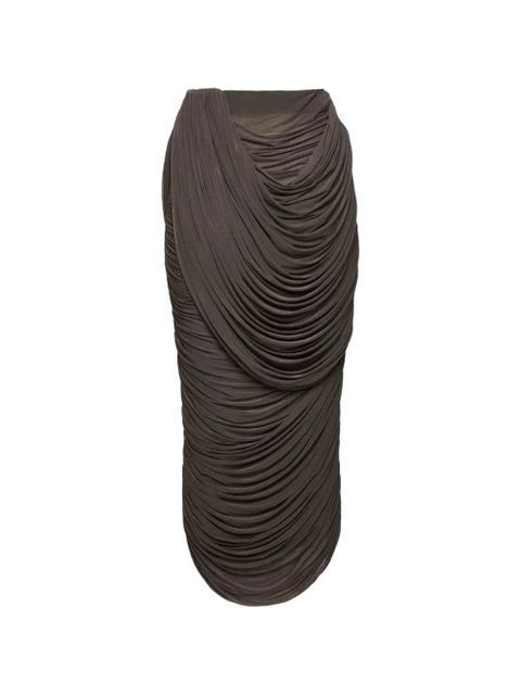 Magda Butrym draped midi skirt - Brown