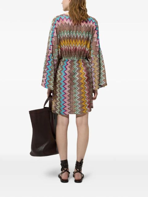 Missoni V-neck zig-zag beach cover-up - Neutrals