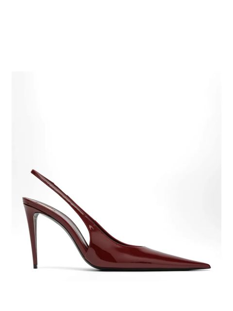 Saint Laurent Guermantes leather slingback pumps - Red - zdjęcie produktu nr 1