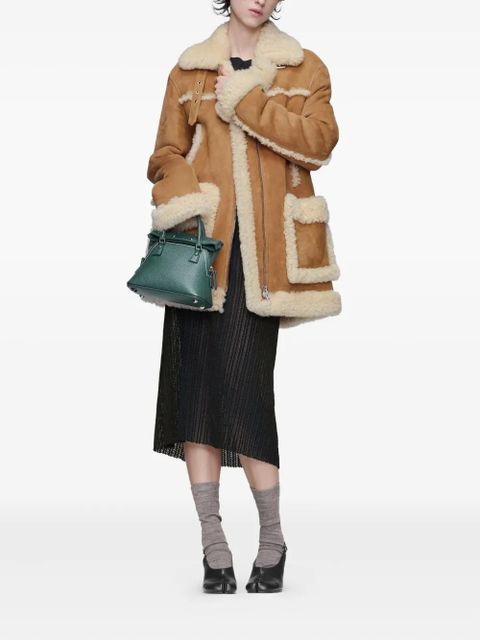 Maison Margiela shearling-trim suede jacket - Brown