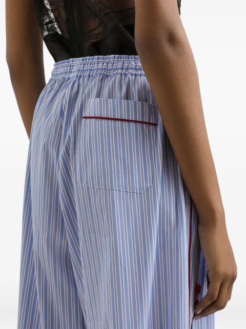 Dolce & Gabbana poplin trousers with cherry tree embroidery - Blue