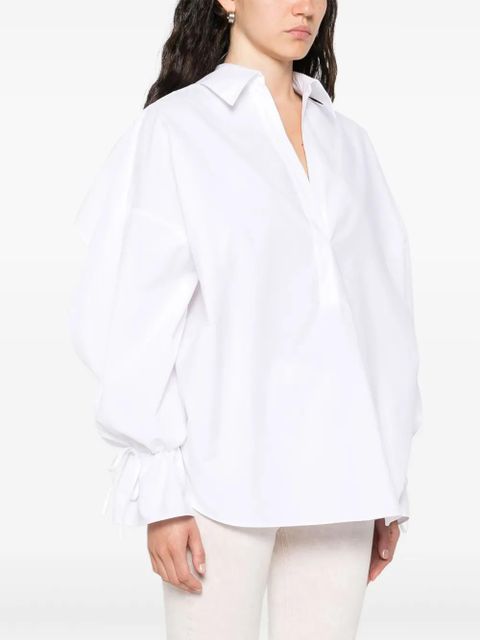 Blumarine polo-collar poplin shirt - White - zdjęcie produktu nr 2