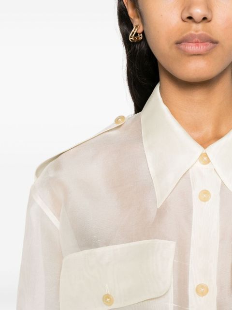 KHAITE Missa silk shirt - Neutrals
