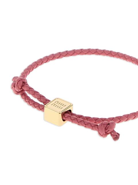 Miu Miu Begonia braided leather bracelet - Pink - zdjęcie produktu nr 2
