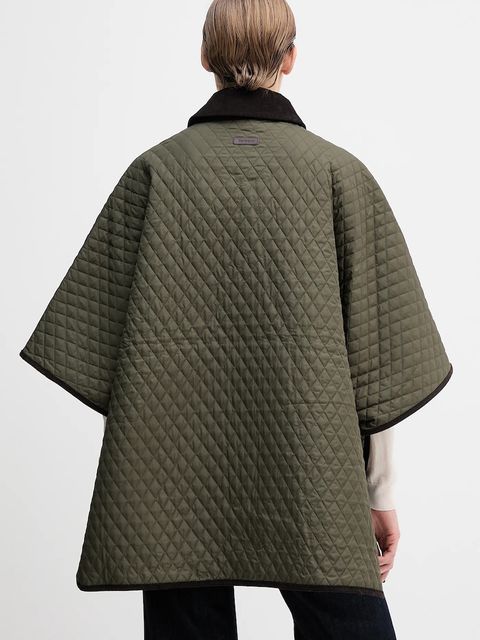 Barbour poncho OAKHAM kolor zielony przejściowa oversize LQU1857 - zdjęcie produktu nr 2