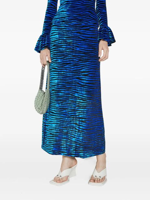 Rabanne tiger-print maxi skirt - Blue - zdjęcie produktu nr 1