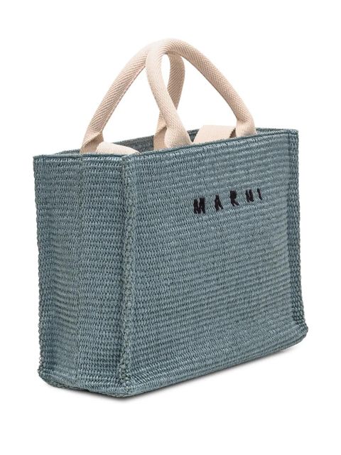 Marni logo-embroidered tote bag - Green