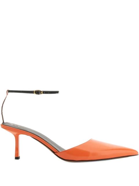 NEOUS leather heeled pumps - Orange
