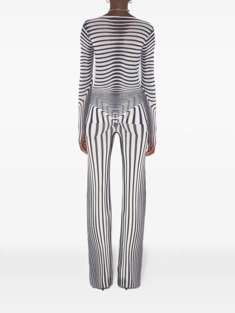Jean Paul Gaultier long-sleeve morphing-stripes top - White - zdjęcie produktu nr 2