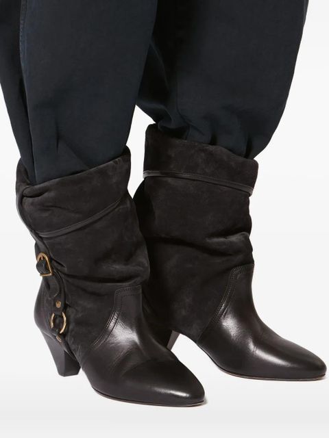 ISABEL MARANT 55mm Darner buckle-detail ankle boots - Black