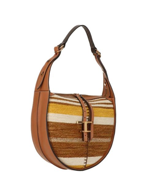 Tod's striped logo shoulder bag - Neutrals