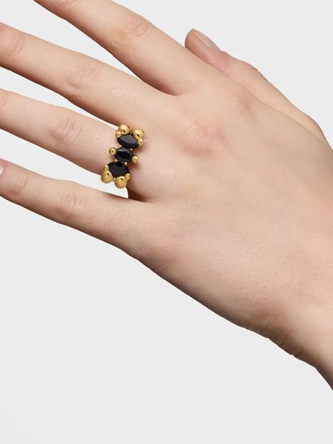 Tous pierścionek ze srebra pokrytego złotem 12 Bold Bear Gem