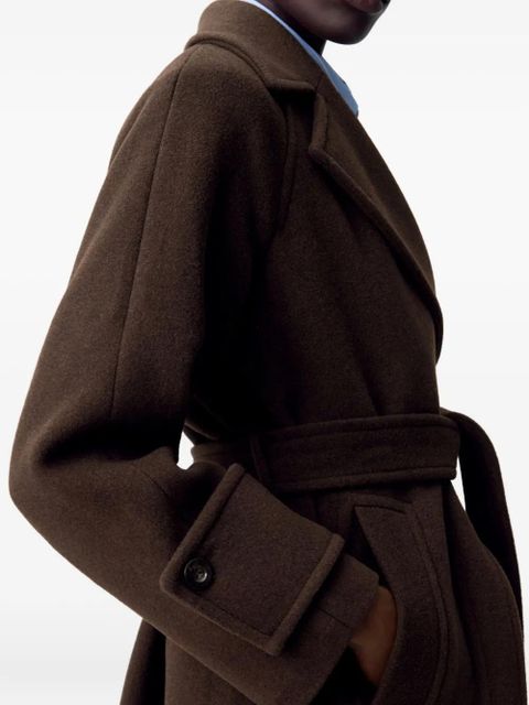 Claudie Pierlot belted double-breasted coat - Brown