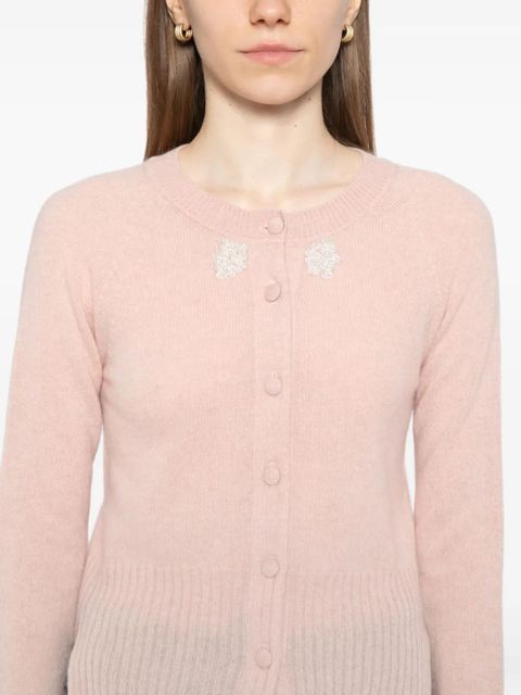 Simone Rocha embellished cashmere cardigan - Pink