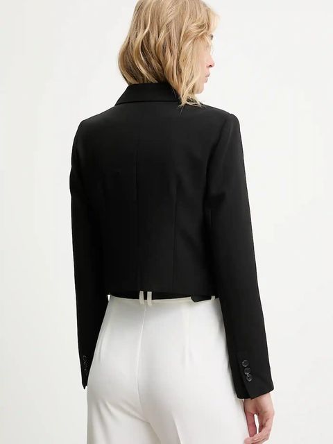 Answear.LAB marynarka kolor czarny jednorzędowa gładka