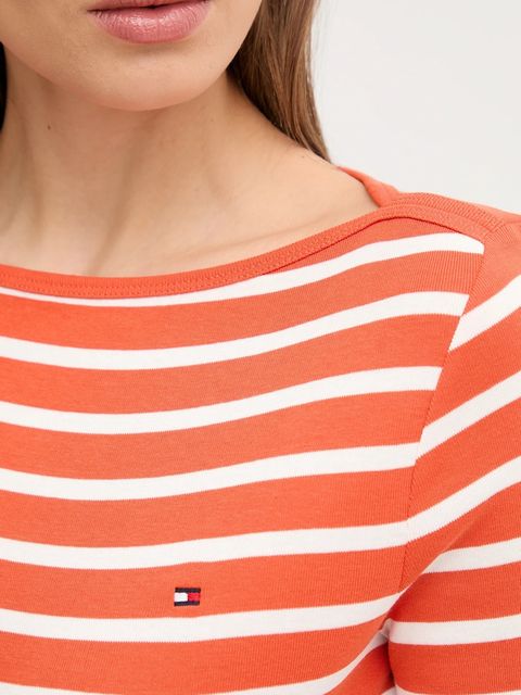 Tommy Hilfiger longsleeve bawełniany kolor pomarańczowy WW0WW40589