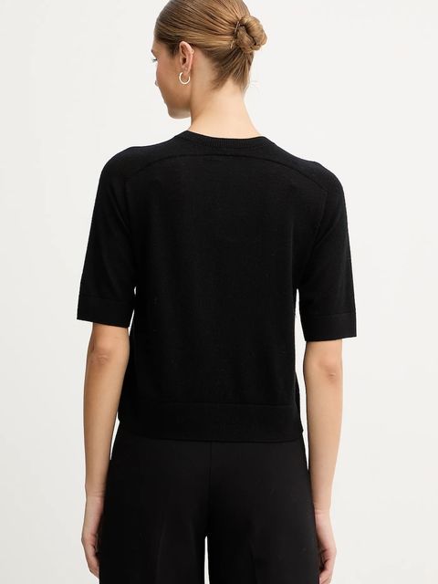 United Colors of Benetton sweter wełniany damskie kolor czarny lekki 11AHD10E6