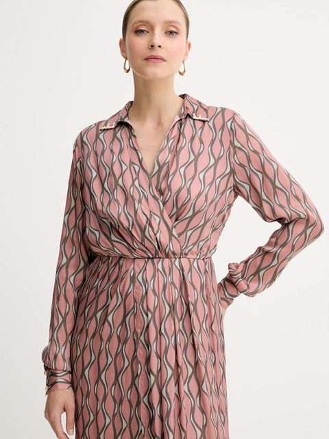 Fracomina sukienka kolor różowy midi prosta FS25WD2011W651K5