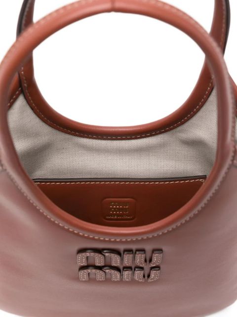Miu Miu logo-appliqué top-handles shoulder bag - Brown - zdjęcie produktu nr 2