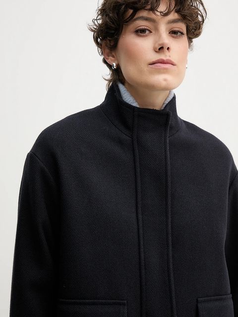 Sandro Ferrone kurtka kolor granatowy przejściowa oversize S95YBFCEDRO