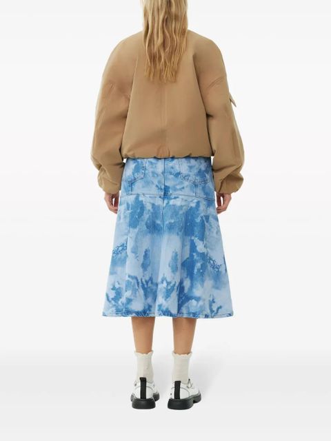 GANNI logo-embroidered bomber jacket - Brown