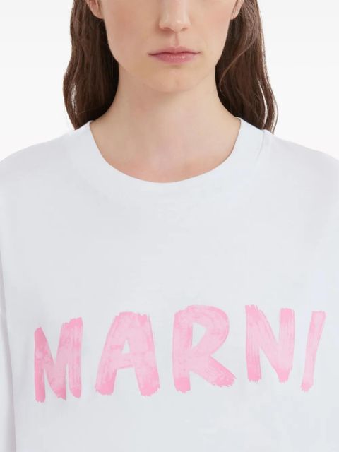 Marni logo-print cotton T-shirt - White