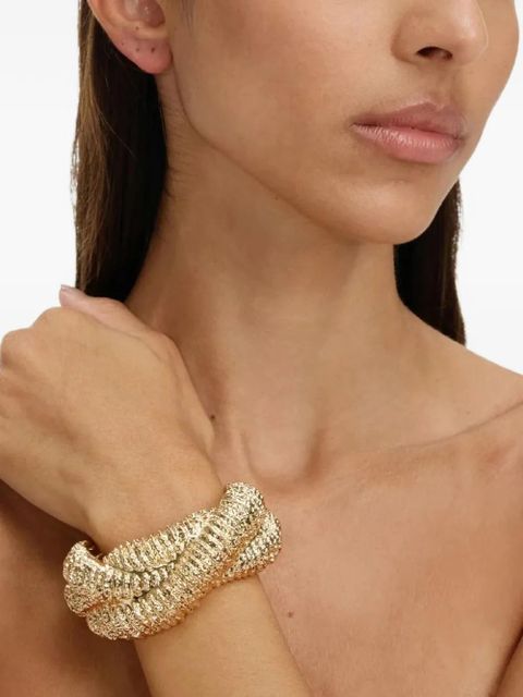 Self-Portrait textured cuff bracelet - Gold - zdjęcie produktu nr 1