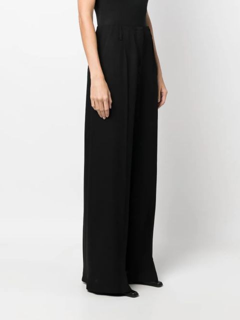 Acne Studios high-waisted wool-cotton palazzo pants - Black