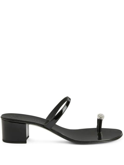 Giuseppe Zanotti Ring 40mm crystal-embellished mules - Black - zdjęcie produktu nr 1