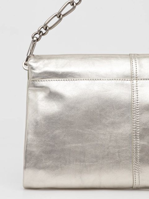 Patrizia Pepe kopertówka skórzana kolor srebrny 2B0152 L041