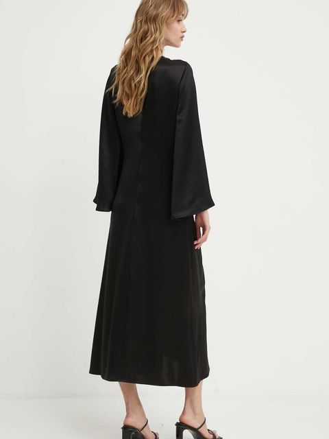 By Malene Birger sukienka LAVENDE kolor czarny maxi rozkloszowana Q71625029