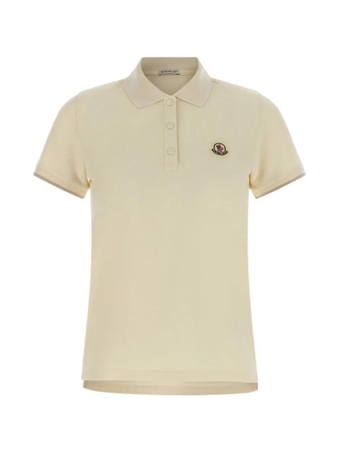 Moncler logo-patch short-sleeve polo shirt - White - zdjęcie produktu nr 1