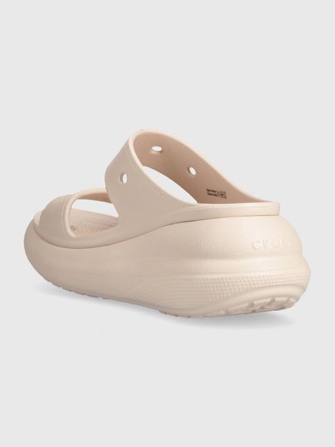 Crocs klapki Classic Crush Sandal damskie kolor różowy na koturnie 207670