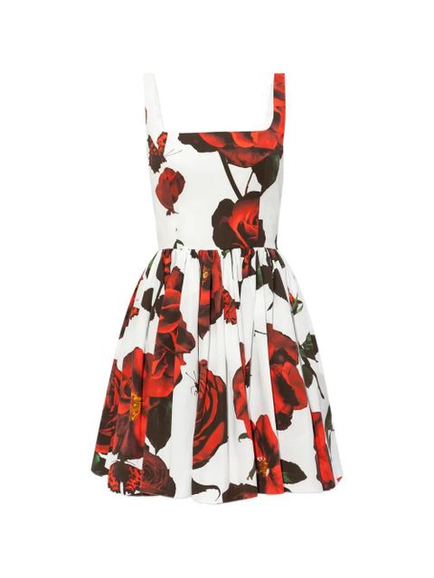 Alexander McQueen floral-print flared mini dress - White - zdjęcie produktu nr 1