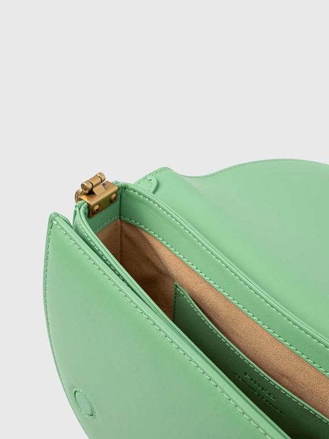 Pinko torebka skórzana kolor zielony 101510.A0QO