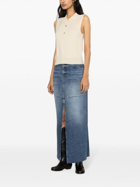 GANNI logo-buttons knitted vest - Neutrals