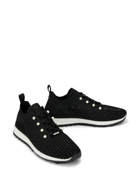 Jimmy Choo pearl-embellished knit sneakers - Black - zdjęcie produktu nr 2