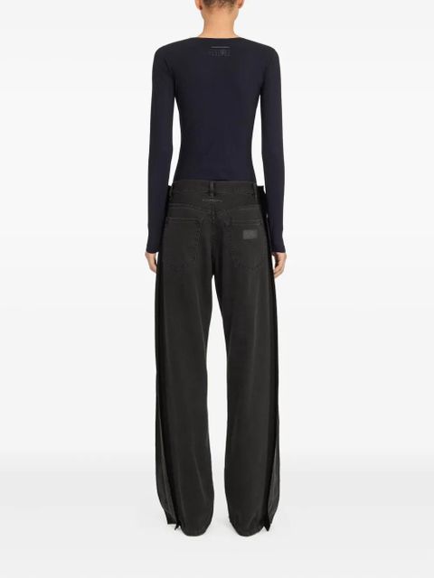 MM6 Maison Margiela long-sleeve jeans bodysuit - Black