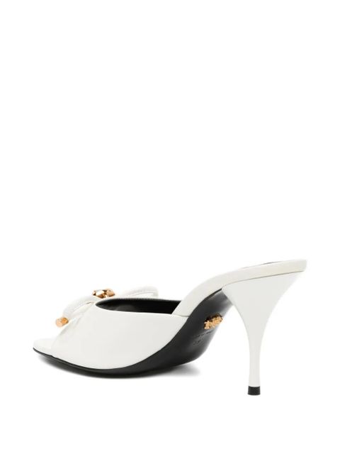 Versace flower detail sandals - White