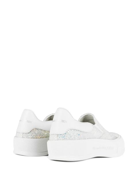 Alexander McQueen glitter slip-on sneakers - White