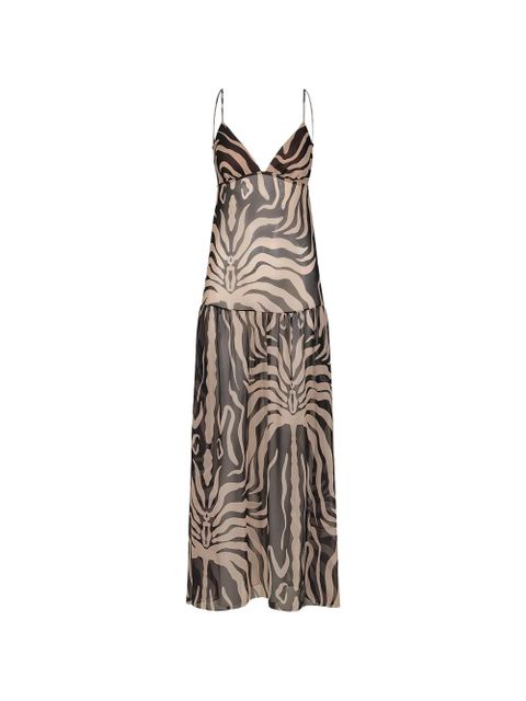 Johanna Ortiz zebra-print maxi dress - Black - zdjęcie produktu nr 1