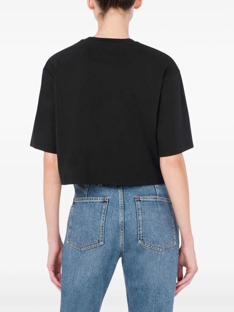 Moschino embroidered-logo T-shirt - Black
